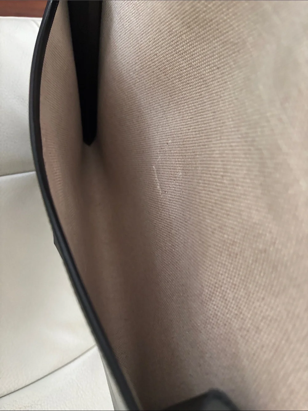 Hermes Black Leather Clutch with White Contrast Stitching